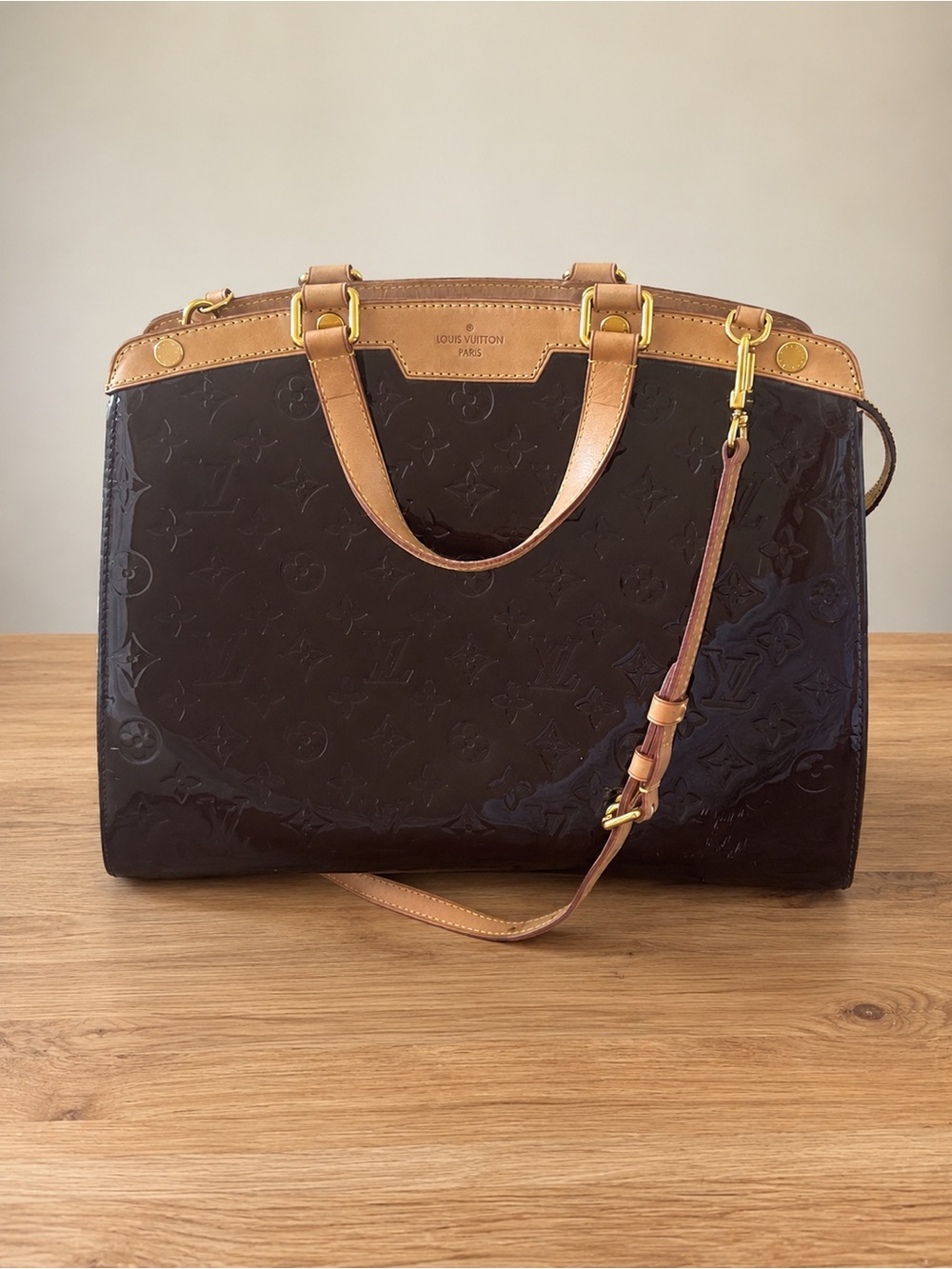 Louis Vuitton Brea GM Monogram Vernis in Amarante